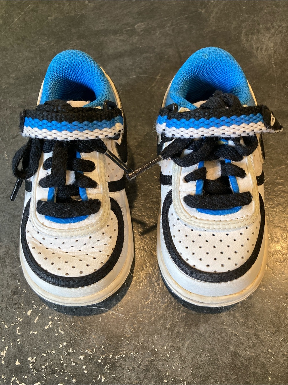 Baby Nike Vandal Low white black blue athletic sneaker shoes size 4